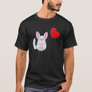 Chinchilla With Heart Balloon Valentines Day Love  T-Shirt