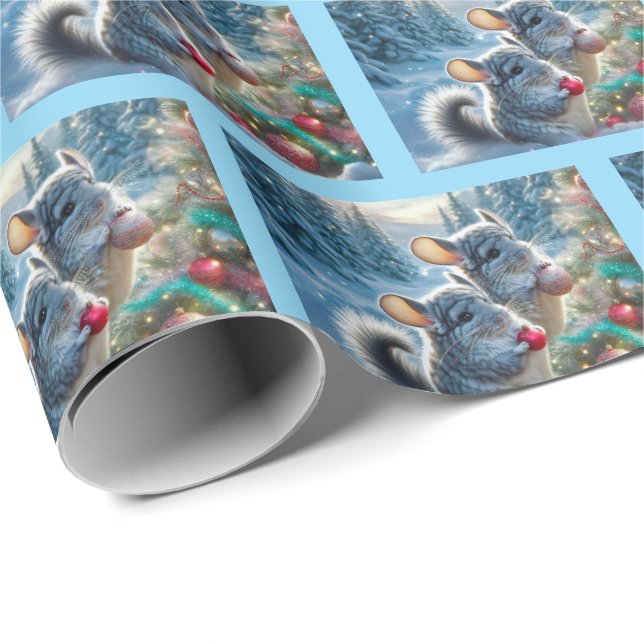 Chinchillas' Christmas Wrapping Paper (Roll Corner)
