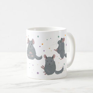 Chinchillas doing yoga coffee mug