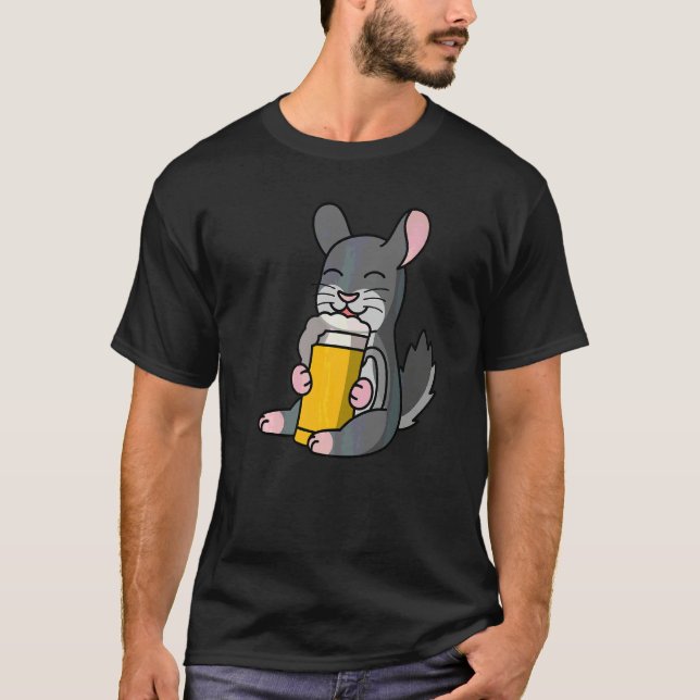 Chinchillas Drinking Beer Pet T-Shirt (Front)