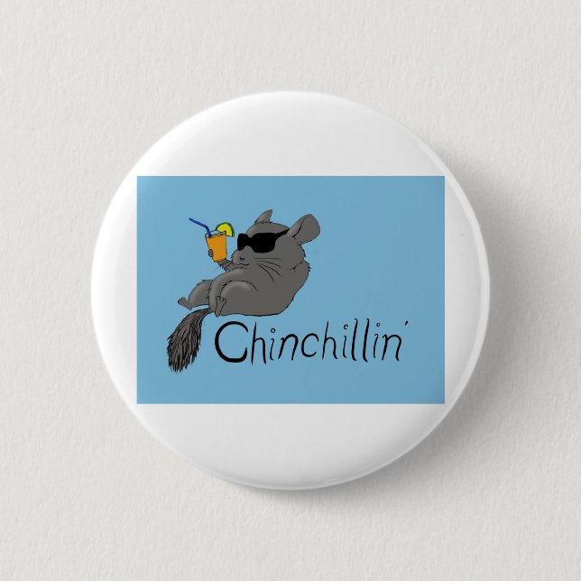 chinchillin 6 cm round badge (Front)