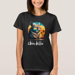 Chinchillin' Retro Groovy Chinchilla  4 T-Shirt