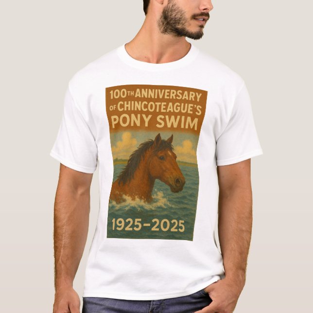 Chincoteague Island 100th Anniversary of Pony Swim T-Shirt (Front)