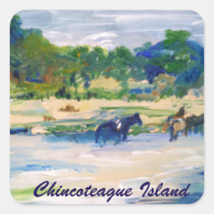 Chincoteague Island Horse Painting Sticker