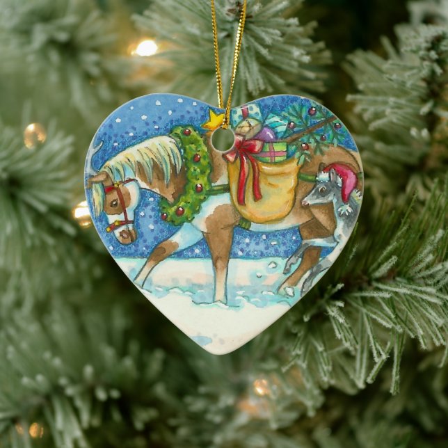 CHINCOTEAGUE ISLAND PONIES, CHRISTMAS HORSE COLT CERAMIC TREE DECORATION (Tree)