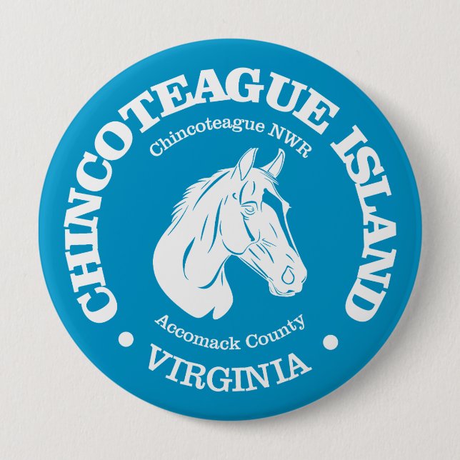 Chincoteague Island (pony) 10 Cm Round Badge (Front)