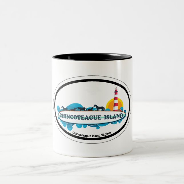 Chincoteague Island. Two-Tone Coffee Mug (Center)