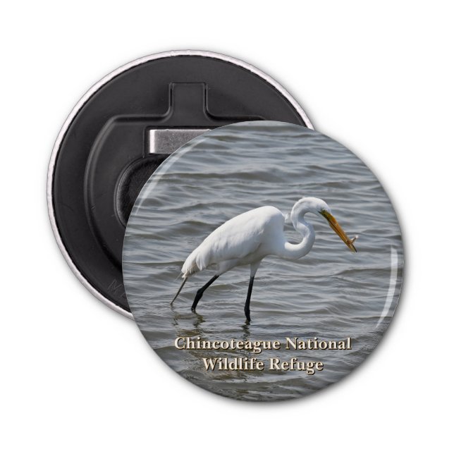 Chincoteague National Wildlife Great Heron Egret Bottle Opener (Front)