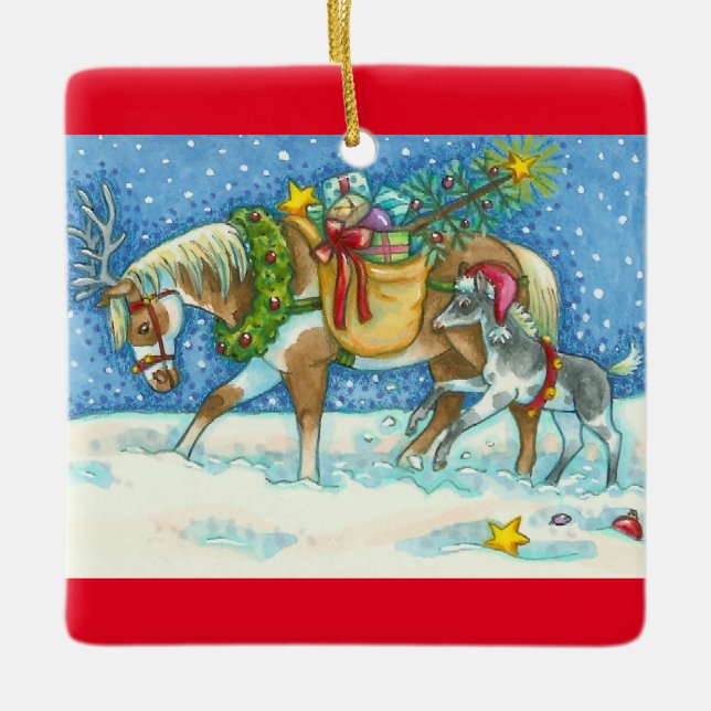 CHINCOTEAGUE PONIES CHRISTMAS ORNAMENT (Front)