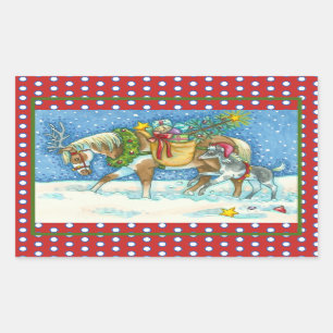 CHINCOTEAGUE PONIES & HOLIDAY WISHES HORSE STICKER