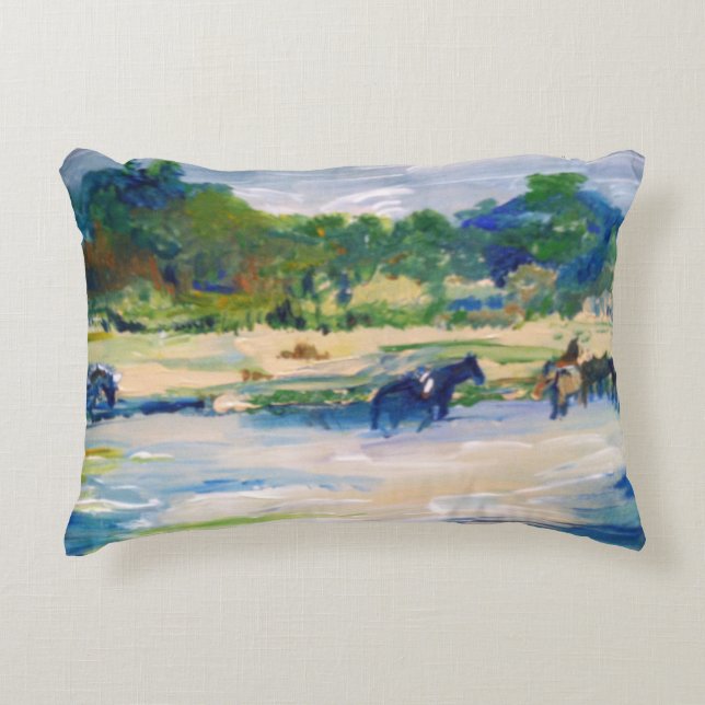 Chincoteague Ponies Painting Decorative Cushion (Front)