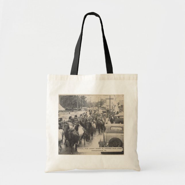 Chincoteague Pony Vintage 1941 Postcard Tote Bag (Front)