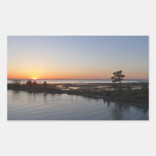 Chincoteague Sunset I Virginia Landscape Rectangular Sticker