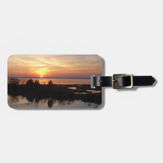 Chincoteague Sunset II Virginia Landscape Luggage Tag (Front Horizontal)