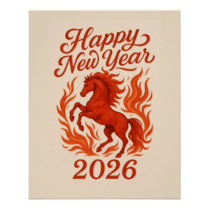 Chinese 2026 Fiery Horse Poster