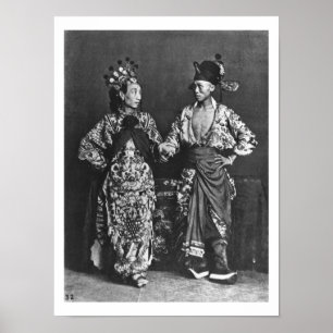 Chinese actors, c.1870 (b/w photo) poster