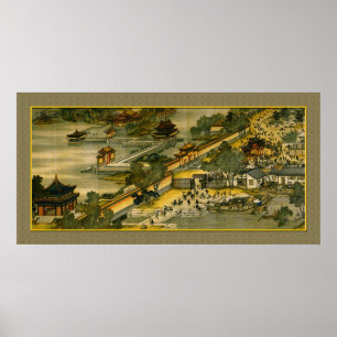 Chinese Ancient Painting, town Poster