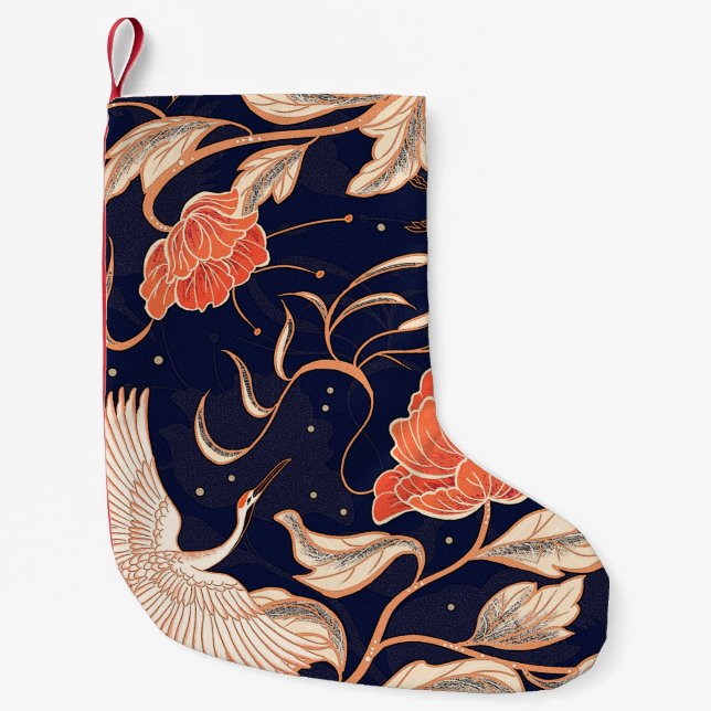 Chinese ancient style beautiful petals small christmas stocking (Front)