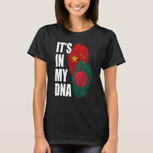 Chinese And Bangladeshi Mix Dna Flag Heritage T-Shirt