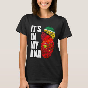 Chinese And Guyanese Mix DNA Flag Heritage T-Shirt