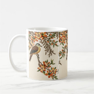 Chinese Antique Flower & Bird, Vintage Garden Coffee Mug
