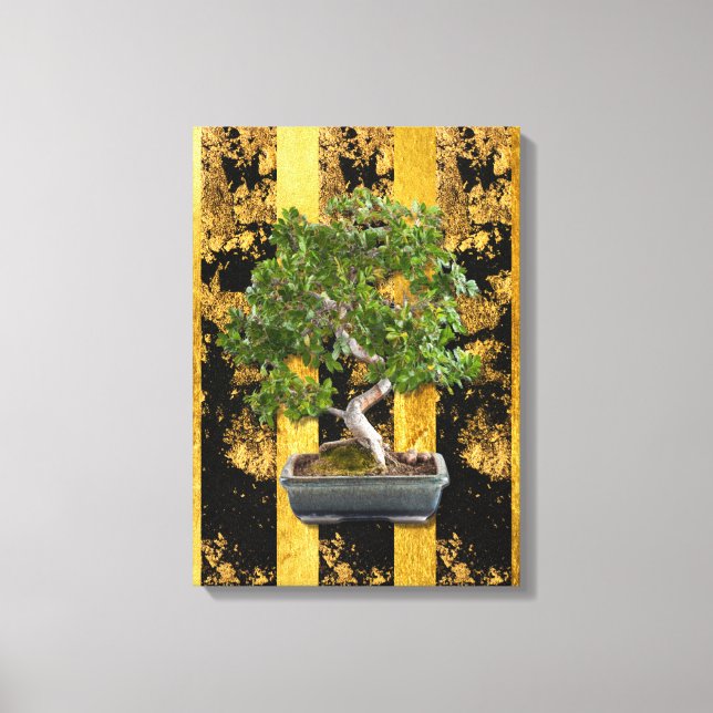 Chinese Asian Bonsai Tree Stretched Canvas Print (Front)