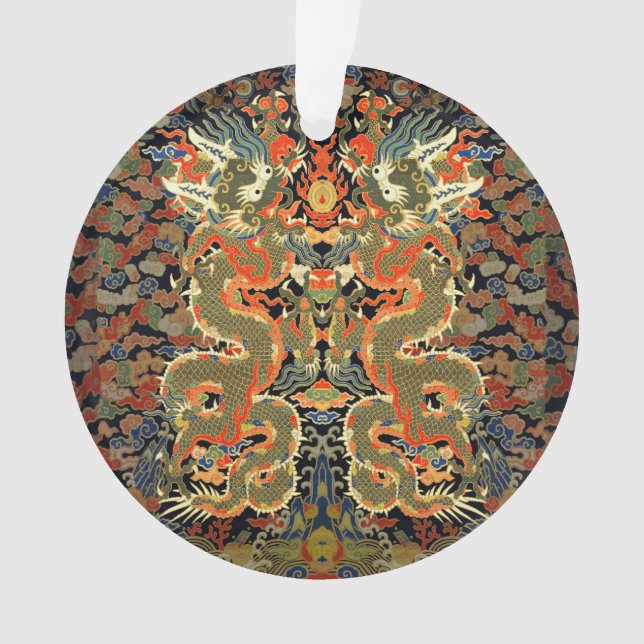 Chinese Asian Dragon Colourful Art Ornament (Front)