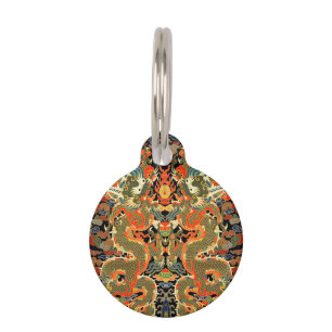 Chinese Asian Dragon Colourful Art Pet Tag