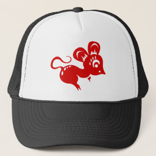 Chinese Astrology Rat Illustration Trucker Hat