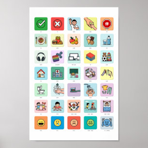 Chinese Autism AAC PECS Pointing Communication 04 Poster