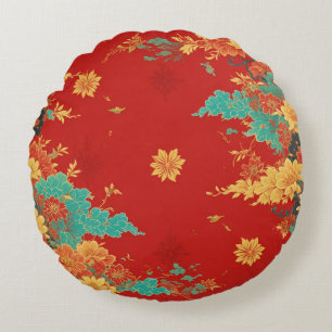 chinese background round pillow