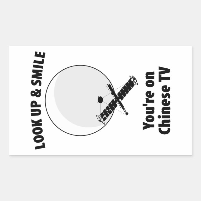Chinese Balloon Look Up And Smile Rectangular Sticker (Front)