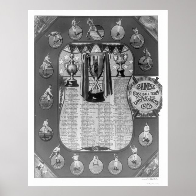 Chinese Baseball Team Tour 1913 Poster (Front)