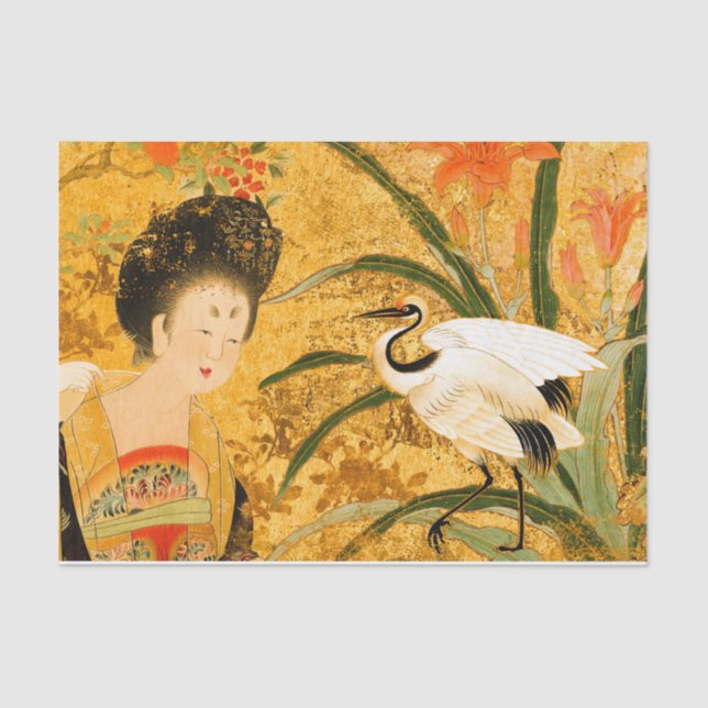 Chinese Beauty and the Crane 10lb Tissue Paper (Front)