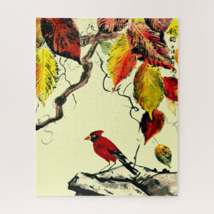 Chinese Bird in Autumn Jigsaw Puzzle