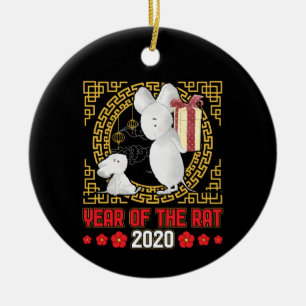 Chinese Birthday Born in Year of the Rat 2020 Ceramic Tree Decoration