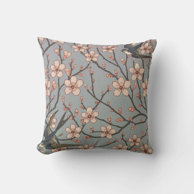 Chinese Blossoms and Birds Pillow (Front)