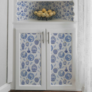 Chinese Blue and White Floral Vintage Ginger Jars Tissue Paper