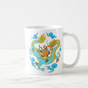 Chinese blue dragons (v7) coffee mug