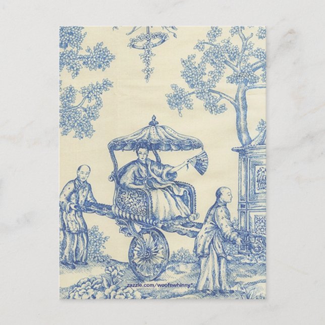 Chinese Blue Toile Postcard (Front)