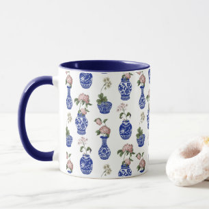  Chinese blue vases and flowers Mug