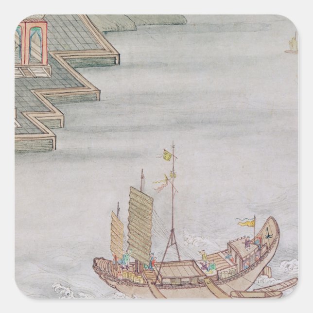 Chinese Boat Square Sticker (Front)