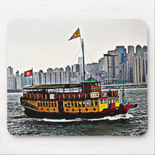 Chinese Boat Victoria Harbour Hong Kong  Mouse Mat