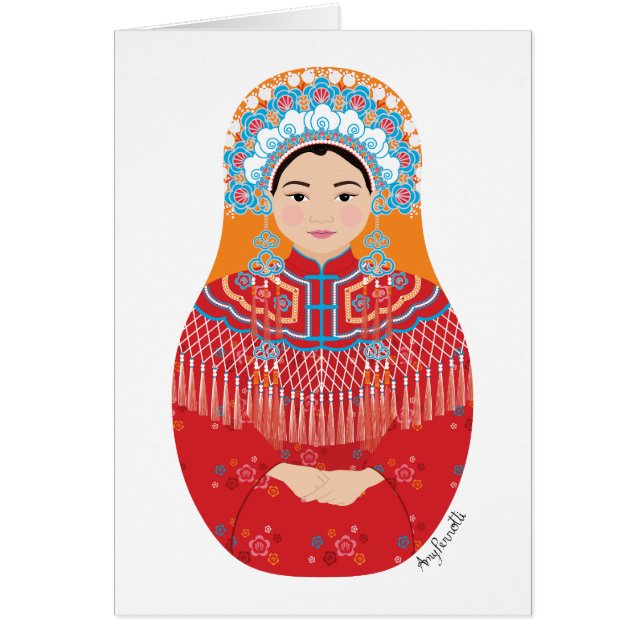 Chinese Bride Matryoshka Card (Front)