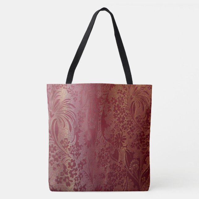 Chinese Brocade Pink Tote Bag (Front)