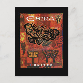 Chinese Butterflies Travel Postcard