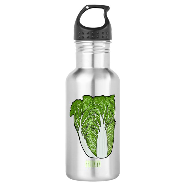 Chinese cabbage cartoon illustration  532 ml water bottle (Front)