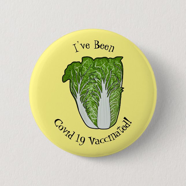 Chinese cabbage cartoon illustration 6 cm round badge (Front)