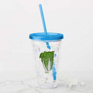 Chinese cabbage cartoon illustration  acrylic tumbler