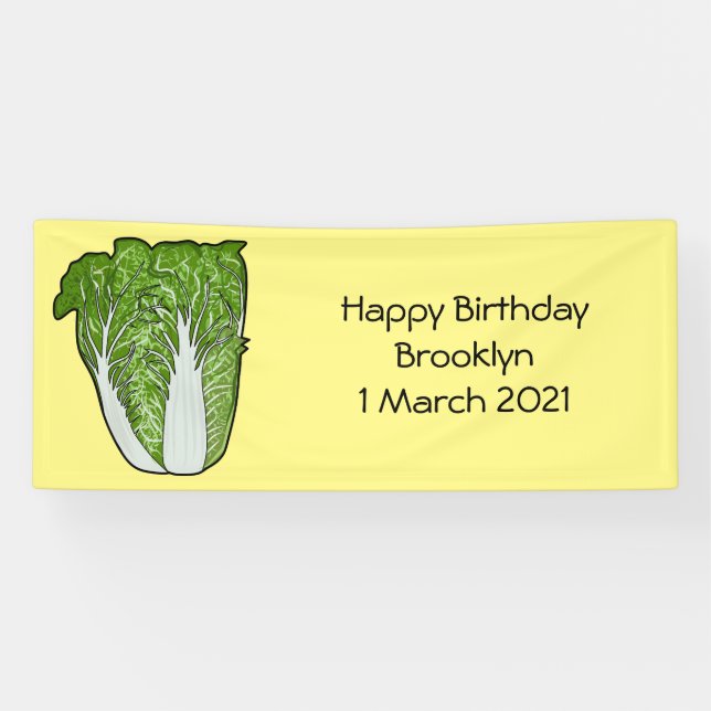 Chinese cabbage cartoon illustration banner (Horizontal)